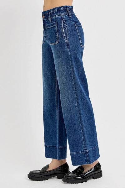 Ellie Elastic Band Wide Leg Jeans