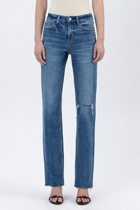 Cara High-Rise Raw Hem Jeans