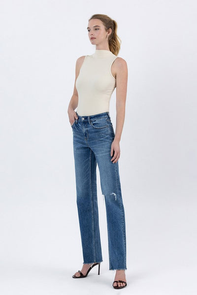 Cara High-Rise Raw Hem Jeans
