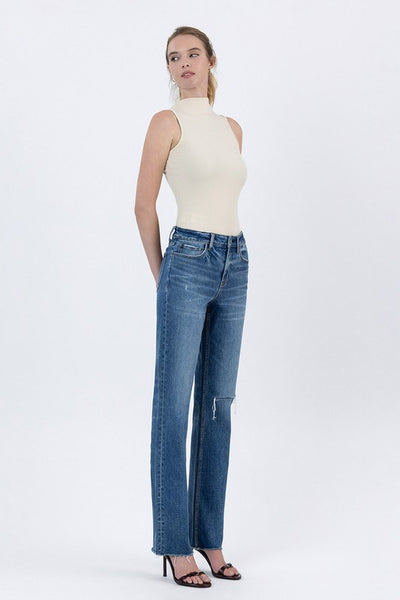 Cara High-Rise Raw Hem Jeans