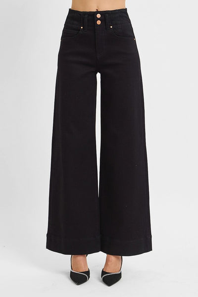 Monica Wide Leg Black Risen Jeans