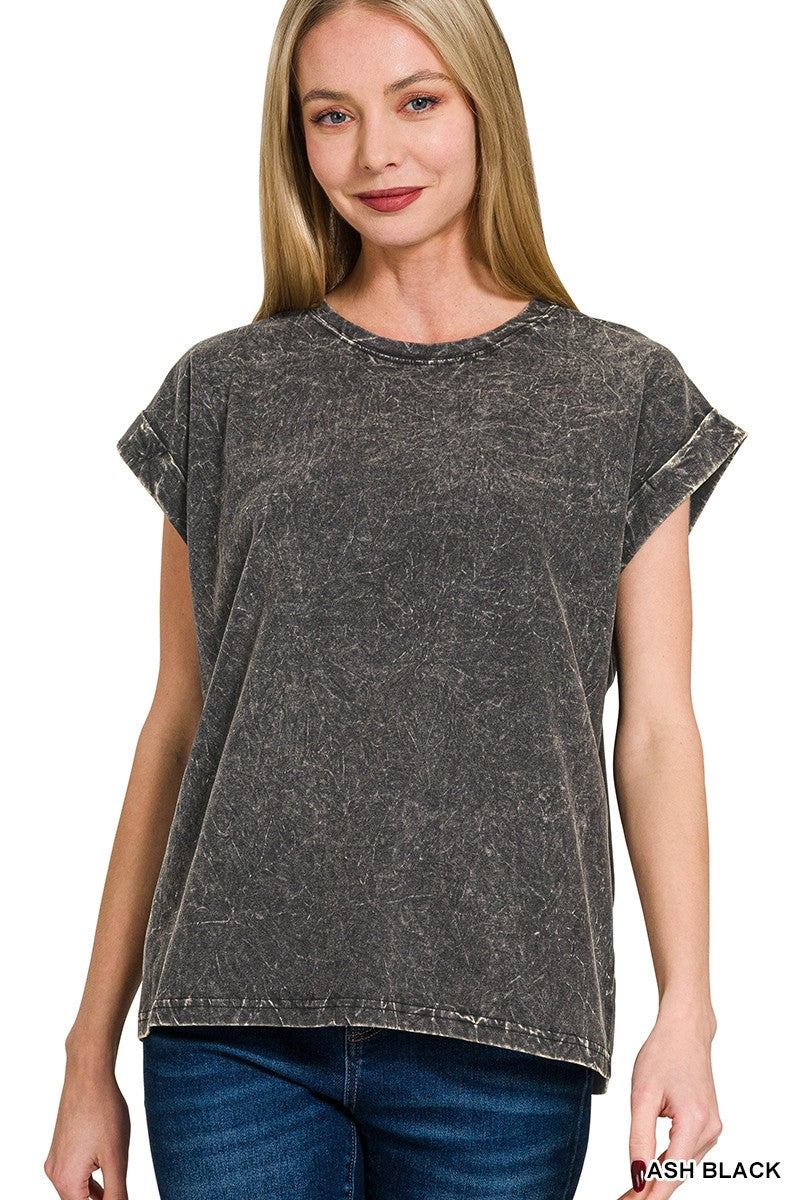 Natalie Crinkle Washed T-Shirt
