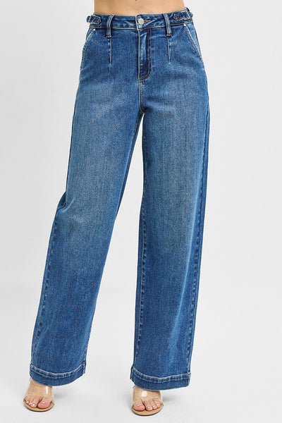 Angie Adjustable Waist Band Pleated Pants