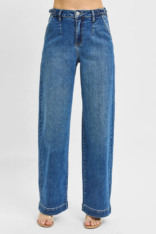 Angie Adjustable Waist Band Pleated Pants