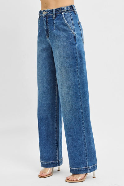 Angie Adjustable Waist Band Pleated Pants