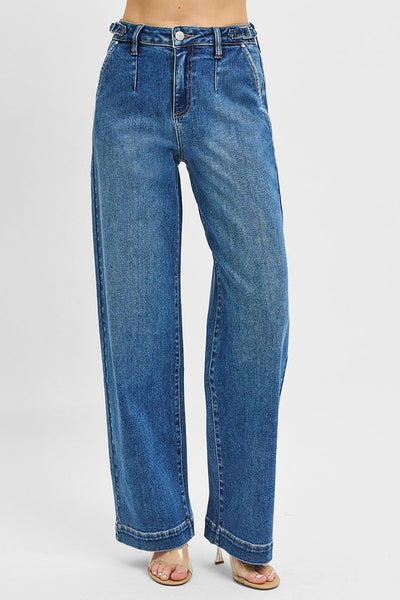 Angie Adjustable Waist Band Pleated Pants