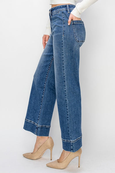 Frannie High Rise Crop Wide Leg Jeans