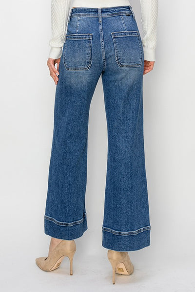 Frannie High Rise Crop Wide Leg Jeans