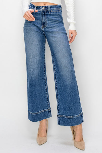 Frannie High Rise Crop Wide Leg Jeans