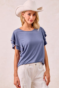 Briana Layered Ruffle Sleeve Tee