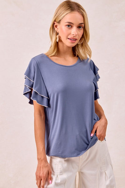 Briana Layered Ruffle Sleeve Tee