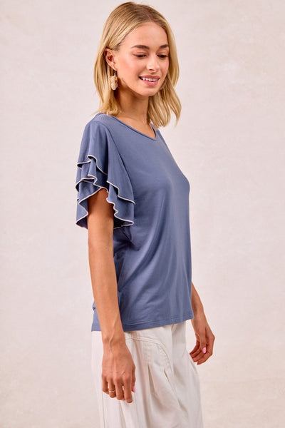 Briana Layered Ruffle Sleeve Tee