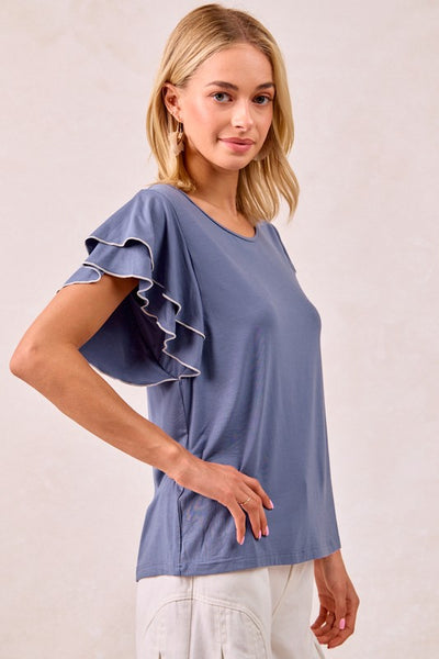 Briana Layered Ruffle Sleeve Tee