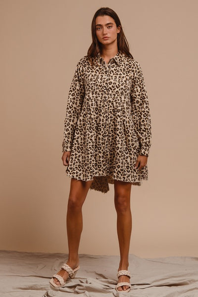 Dorothy Button Down Leopard Dress