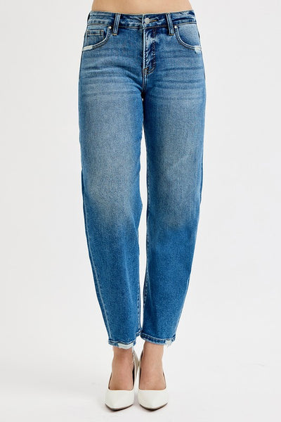 Jackie High Rise Ankle Slim Barrel Jeans