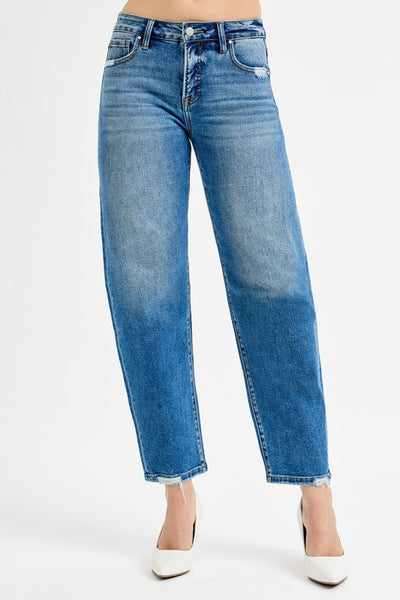 Jackie High Rise Ankle Slim Barrel Jeans
