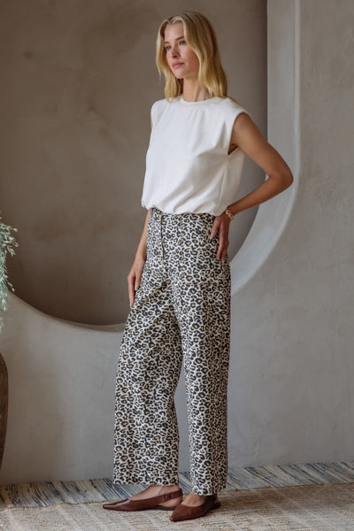 Marley Washed Leopard Print Pants