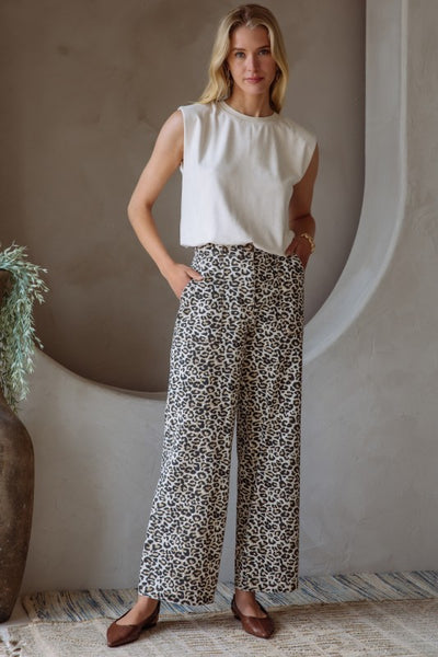 Marley Washed Leopard Print Pants