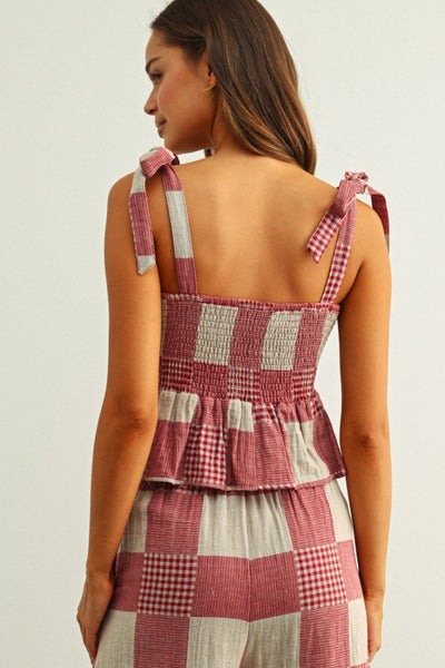 Sherry Gingham and Stripe Top