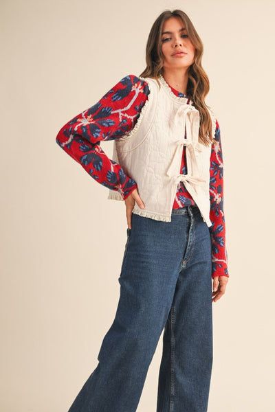 Valerie Quilted Front-Tie Vest