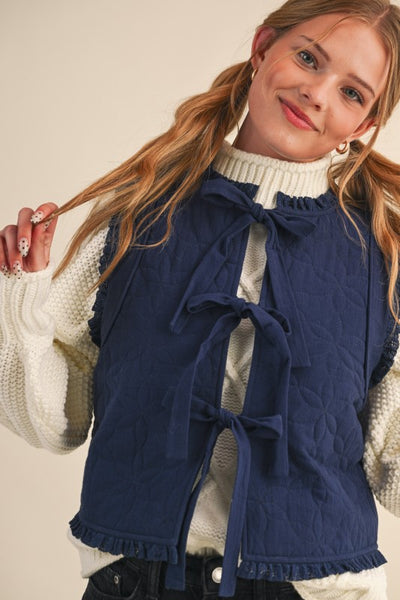 Valerie Quilted Front-Tie Vest