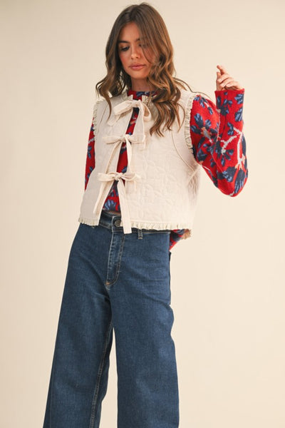 Valerie Quilted Front-Tie Vest