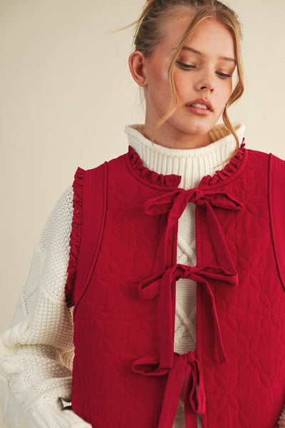 Valerie Quilted Front-Tie Vest