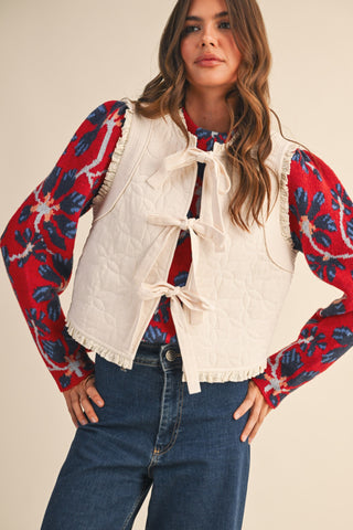 Valerie Quilted Front-Tie Vest