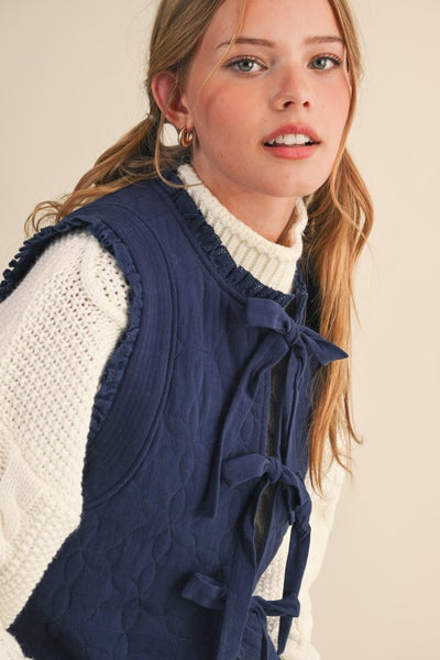Valerie Quilted Front-Tie Vest