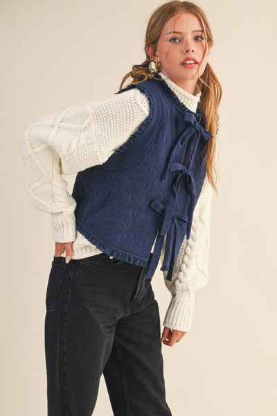 Valerie Quilted Front-Tie Vest