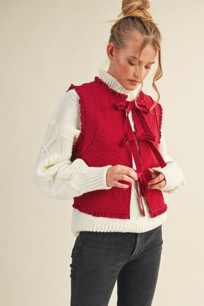 Valerie Quilted Front-Tie Vest