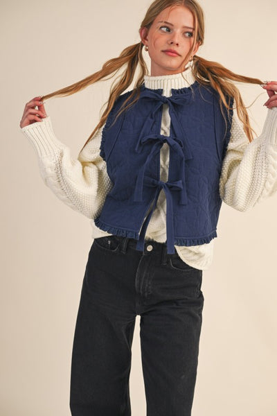 Valerie Quilted Front-Tie Vest
