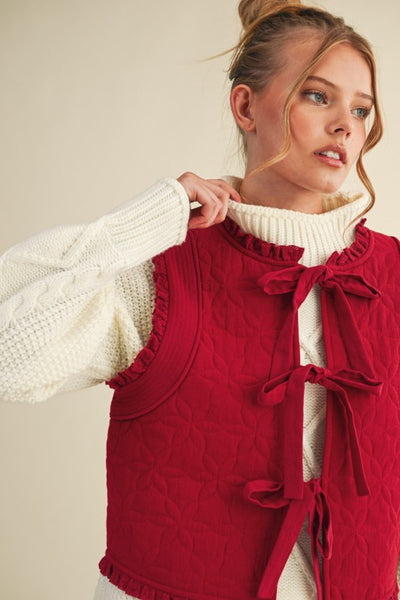 Valerie Quilted Front-Tie Vest