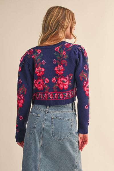 Faith Floral Front-Tie Cardigan