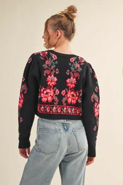 Faith Floral Front-Tie Cardigan