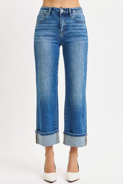 Alice Cropped Straight Cuffed Jeans