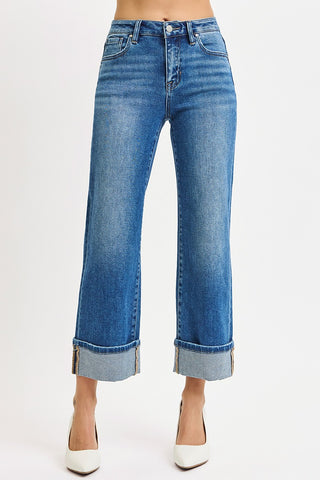 Alice Cropped Straight Cuffed Jeans