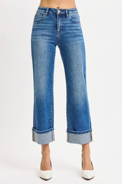 Alice Cropped Straight Cuffed Jeans