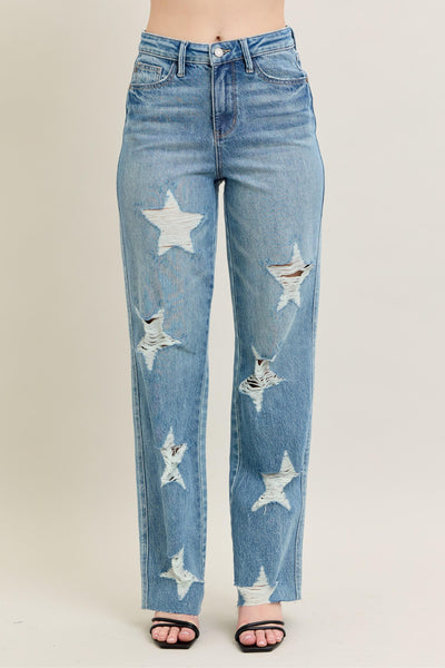 Chrissy Star Shaped Destroy Jeans
