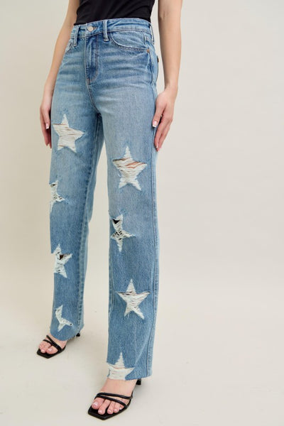 Chrissy Star Shaped Destroy Jeans