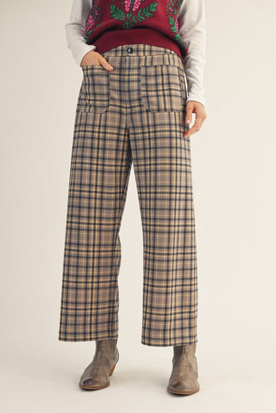 Alexis Straight Leg Checker Slacks