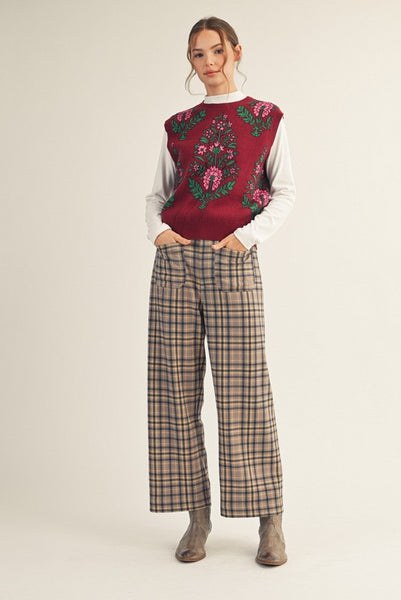 Alexis Straight Leg Checker Slacks