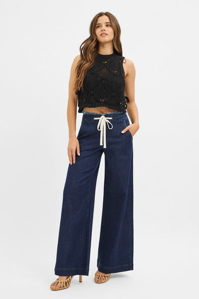 Caroline Mid Rise Wide Leg Pants