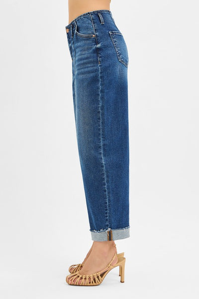 Joy High Rise Barrel Cuffed Jeans