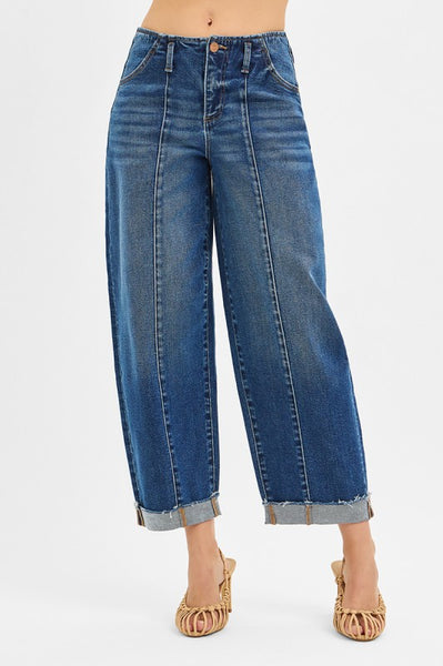 Joy High Rise Barrel Cuffed Jeans