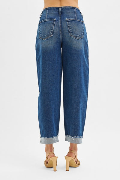 Joy High Rise Barrel Cuffed Jeans