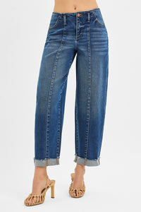 Joy High Rise Barrel Cuffed Jeans