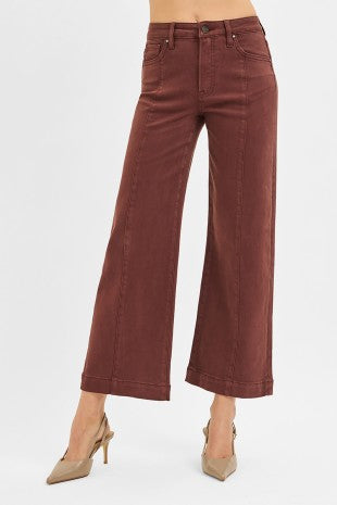 Chocolate Tummy Control Wide Leg Pants