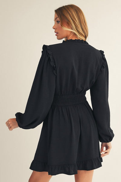 Dee Front Pleated Ruffle Dress