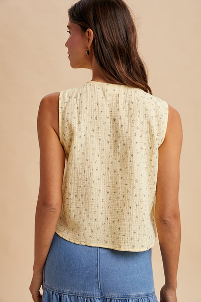Maria Front Tie Pintuck Blouse
